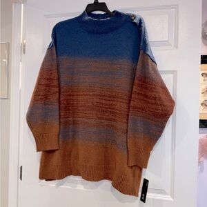 NWT AGB Sweater.fabulous fall colors plus blue. Soft! Tunic length.